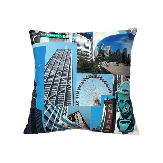 Chicago decorative Pillow cover 16 x 16 - AQUALTA