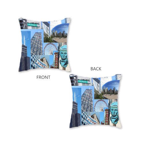 Chicago decorative Pillow cover 16 x 16 - AQUALTA