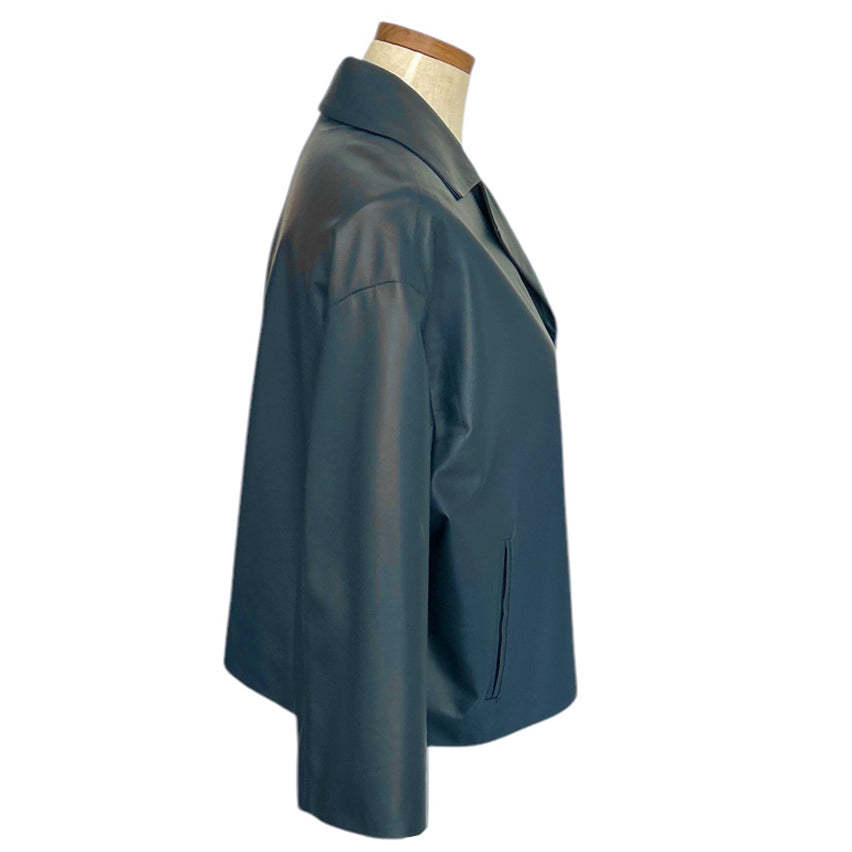 Shop For our Classic Leather Jacket Navy For Women Made in Italy At Aqualta 2