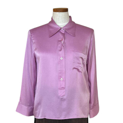 Collar Shirt Matt Silk Nepeta Pink - AQUALTA