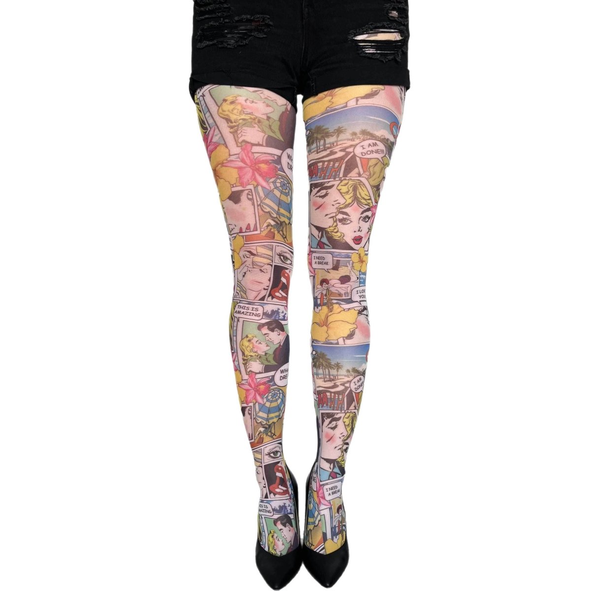 Comics Patterned Tights - AQUALTA