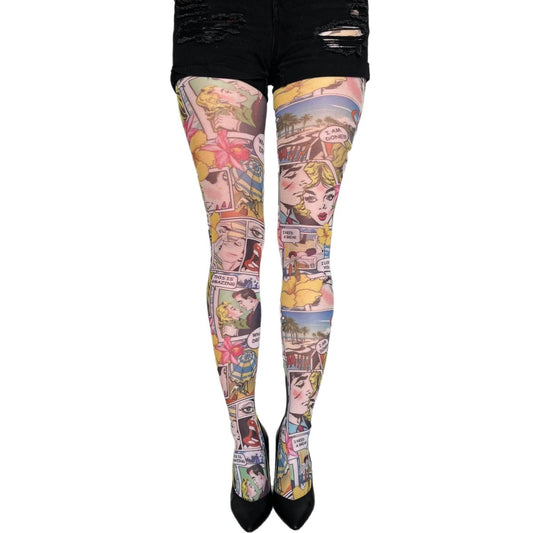 Comics Patterned Tights - AQUALTA