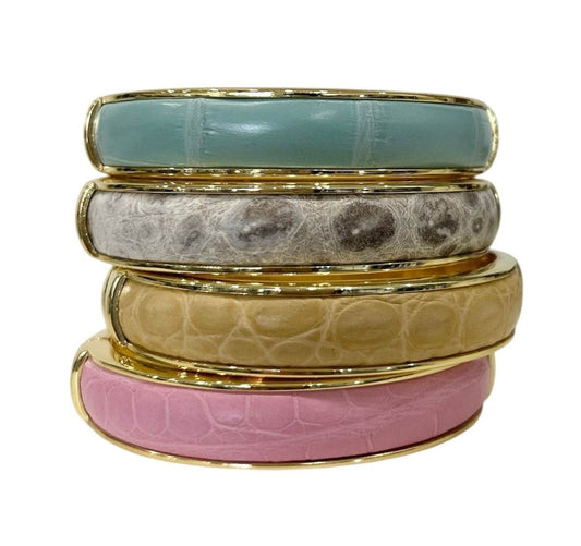 Crocodile & Brass Bangle - AQUALTA
