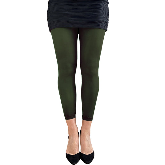 Dark Green Footless Tights for Women Malka Chic sold at Aqualta