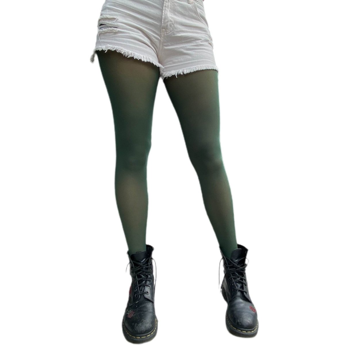Dark Green Opaque Tights - AQUALTA