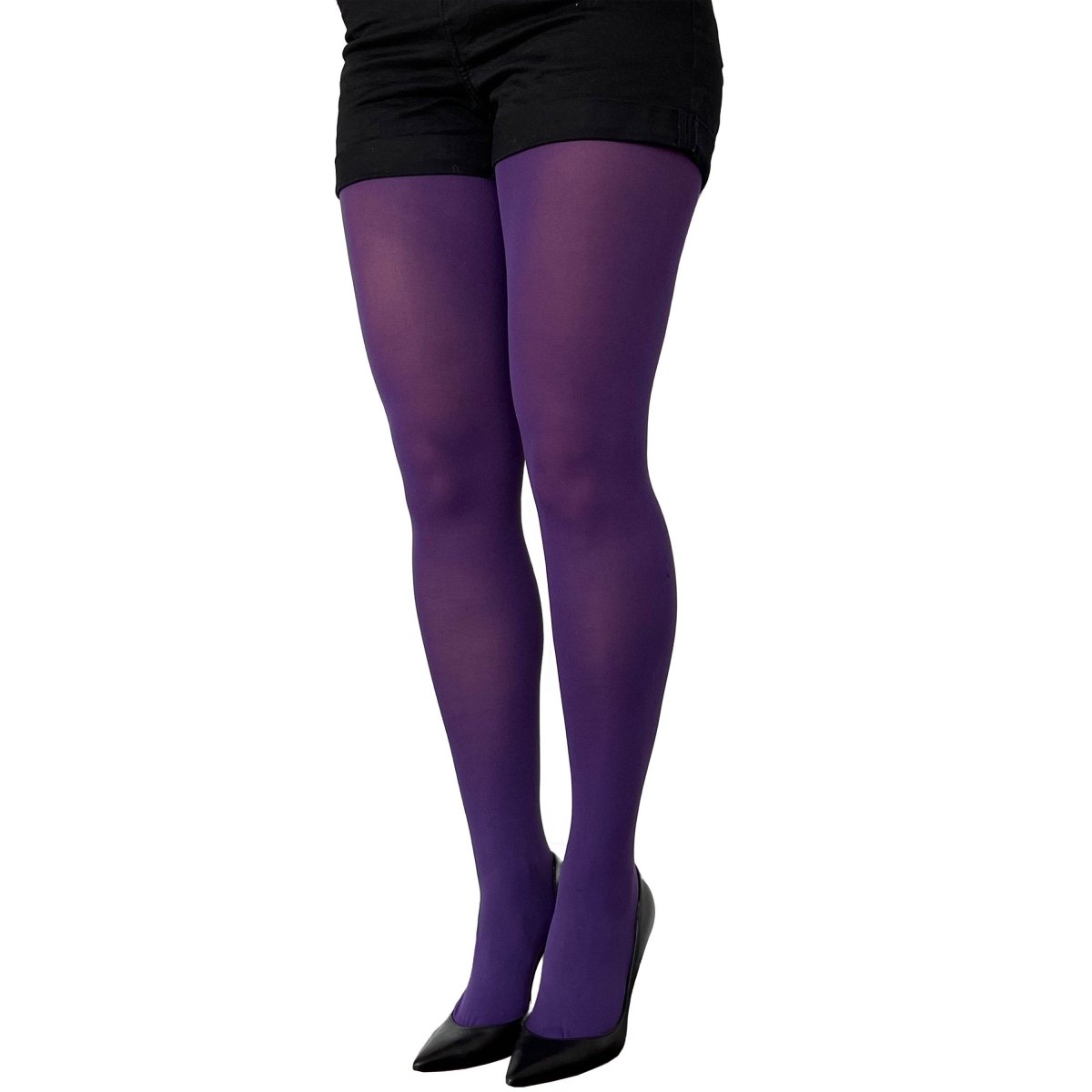 Dark Purple Opaque Tights - AQUALTA