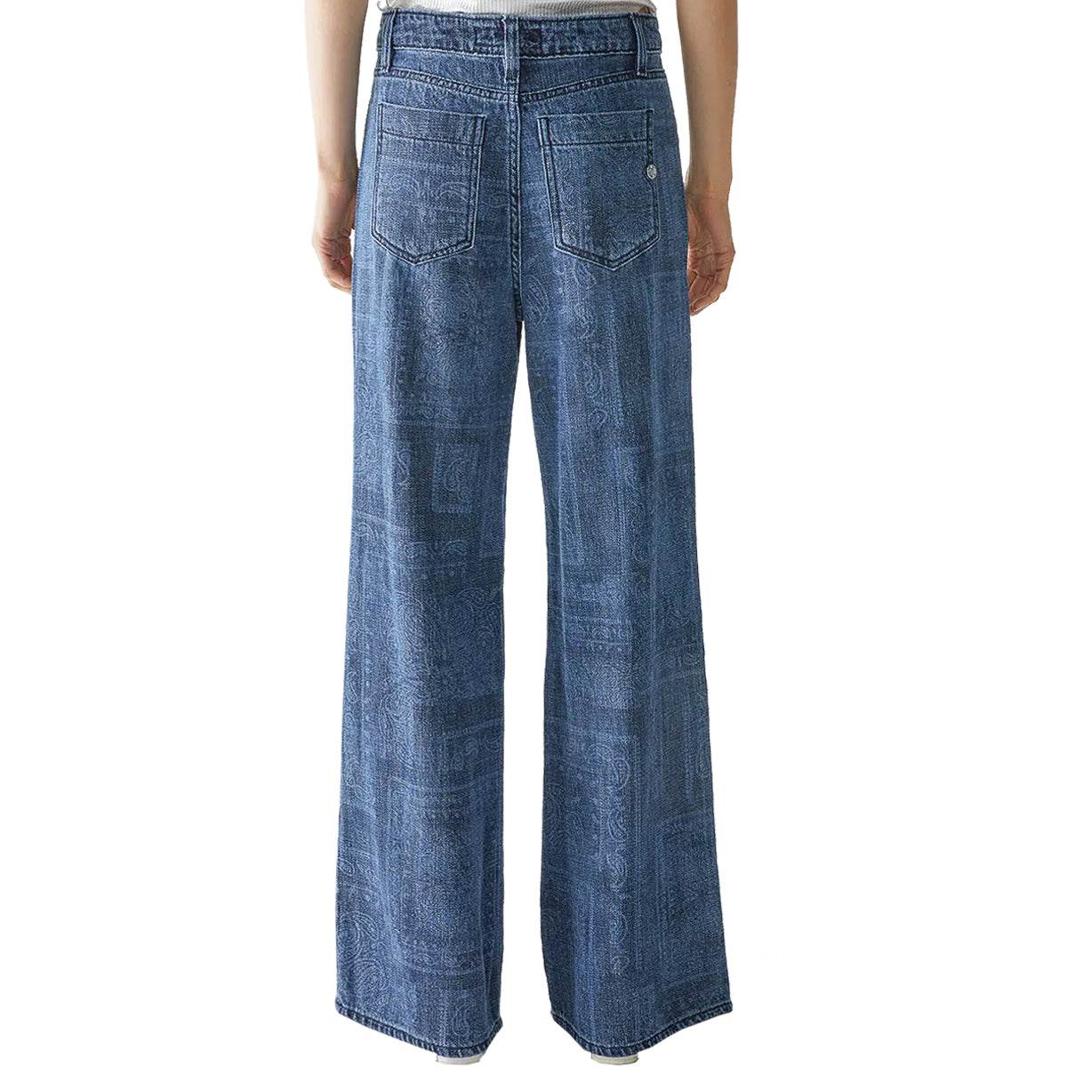 Denim Mid waist light Blue Jacquard print - AQUALTA