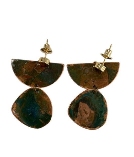 Earrings Geometric Brass & Copper Etrusco - AQUALTA