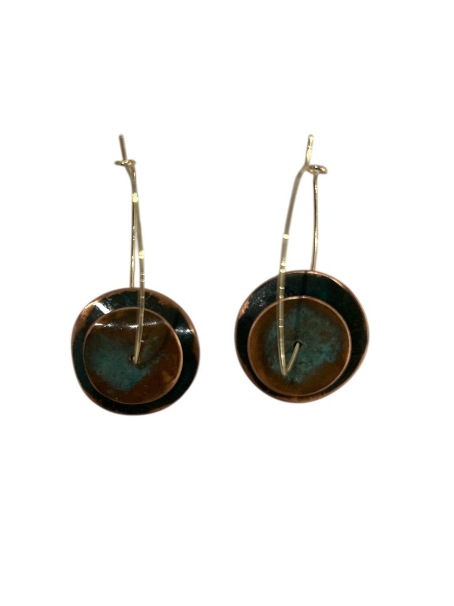 Earrings Geometric Brass & Copper Iride - AQUALTA
