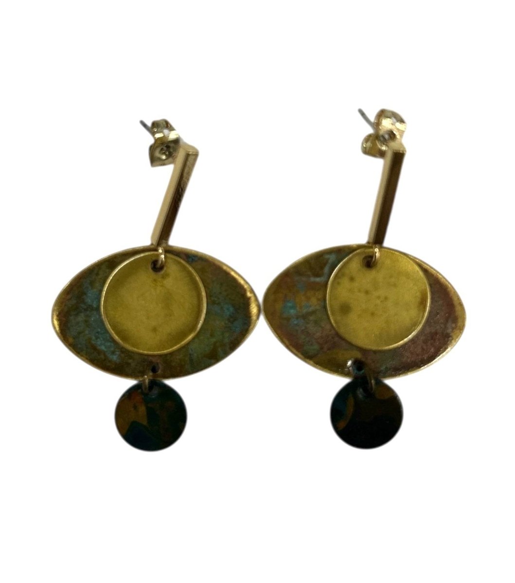 Earrings Geometric Brass & Copper Milano - AQUALTA