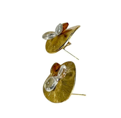 Earrings with post Citrine & Quartz - AQUALTA