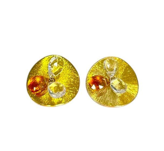 Earrings with post Citrine & Quartz - AQUALTA