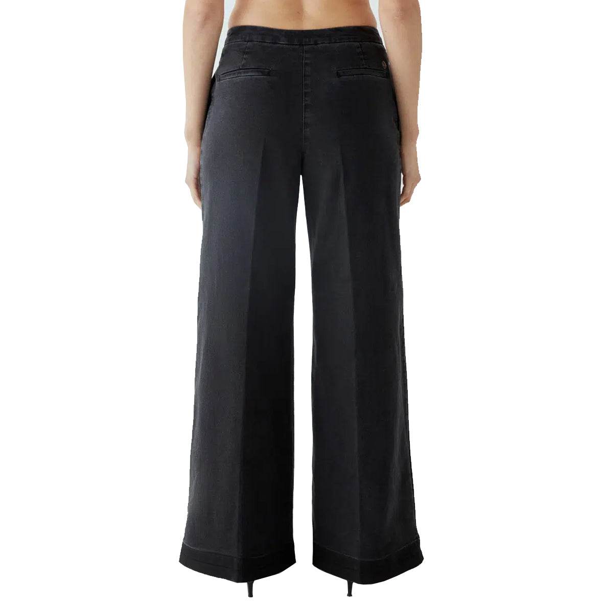 Flare Japan Denim Mid waist Used Black - AQUALTA