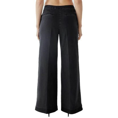 Flare Japan Denim Mid waist Used Black - AQUALTA