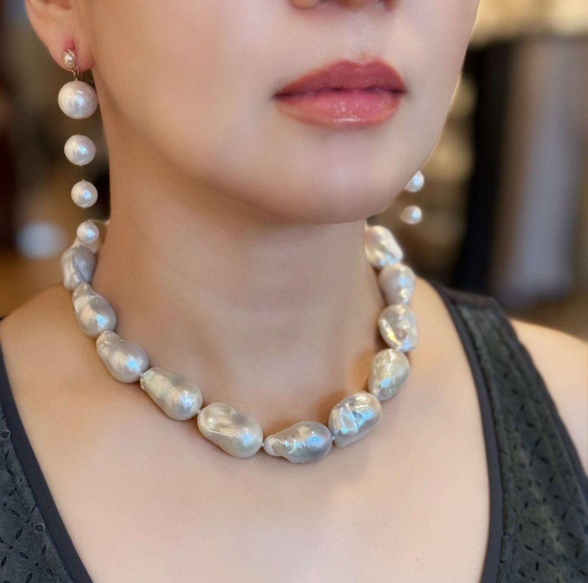 Four Drops Khai Pearls Earrings with 10K Gold - AQUALTA