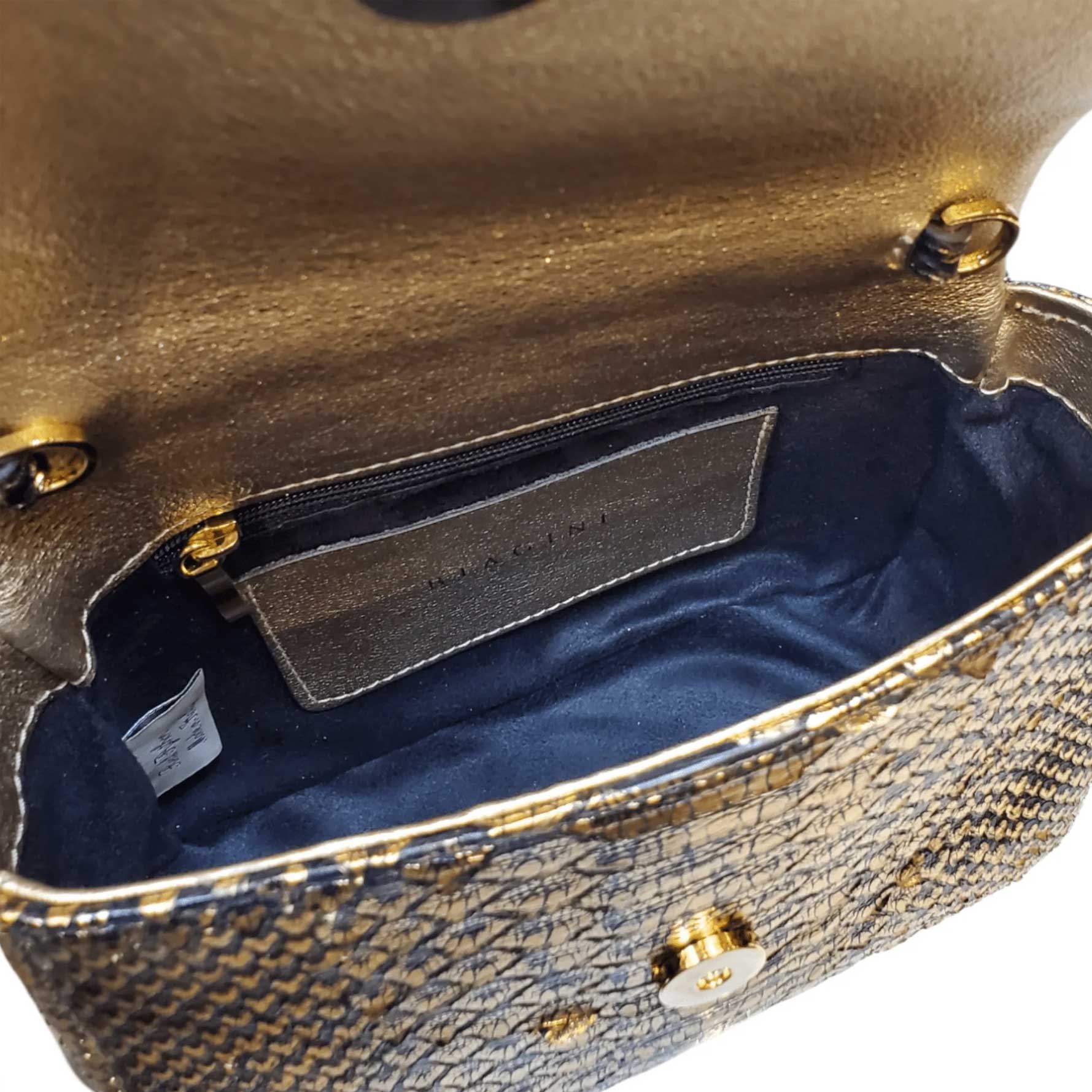 Gold Python Small Bag Top Handle Calypso Handmade in Italy by Biagini 3