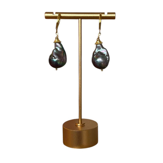 Grey Baroque Pearls Earrings - AQUALTA