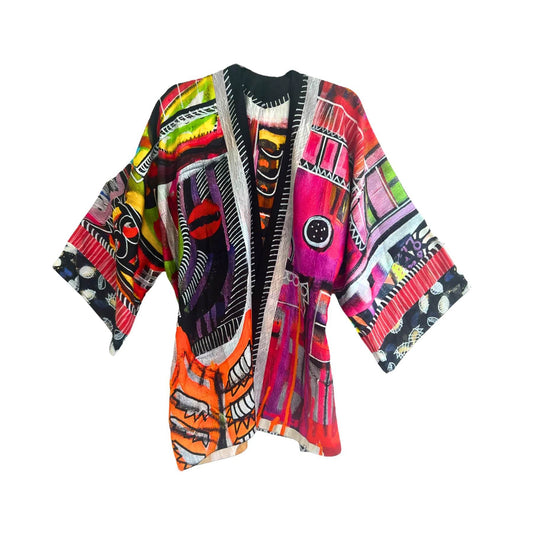 Kimono Havana by Isabelle Gougenheim: Hand-Painted Original Italian Design, One Size Fits All
