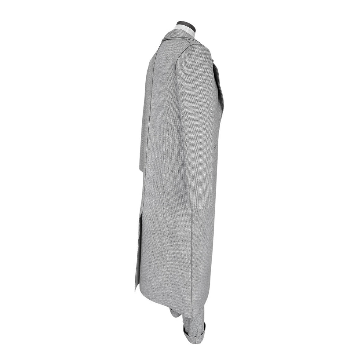 Picture of Back Herringbone Cream Long Coat Goodmatch sold at Aqualta