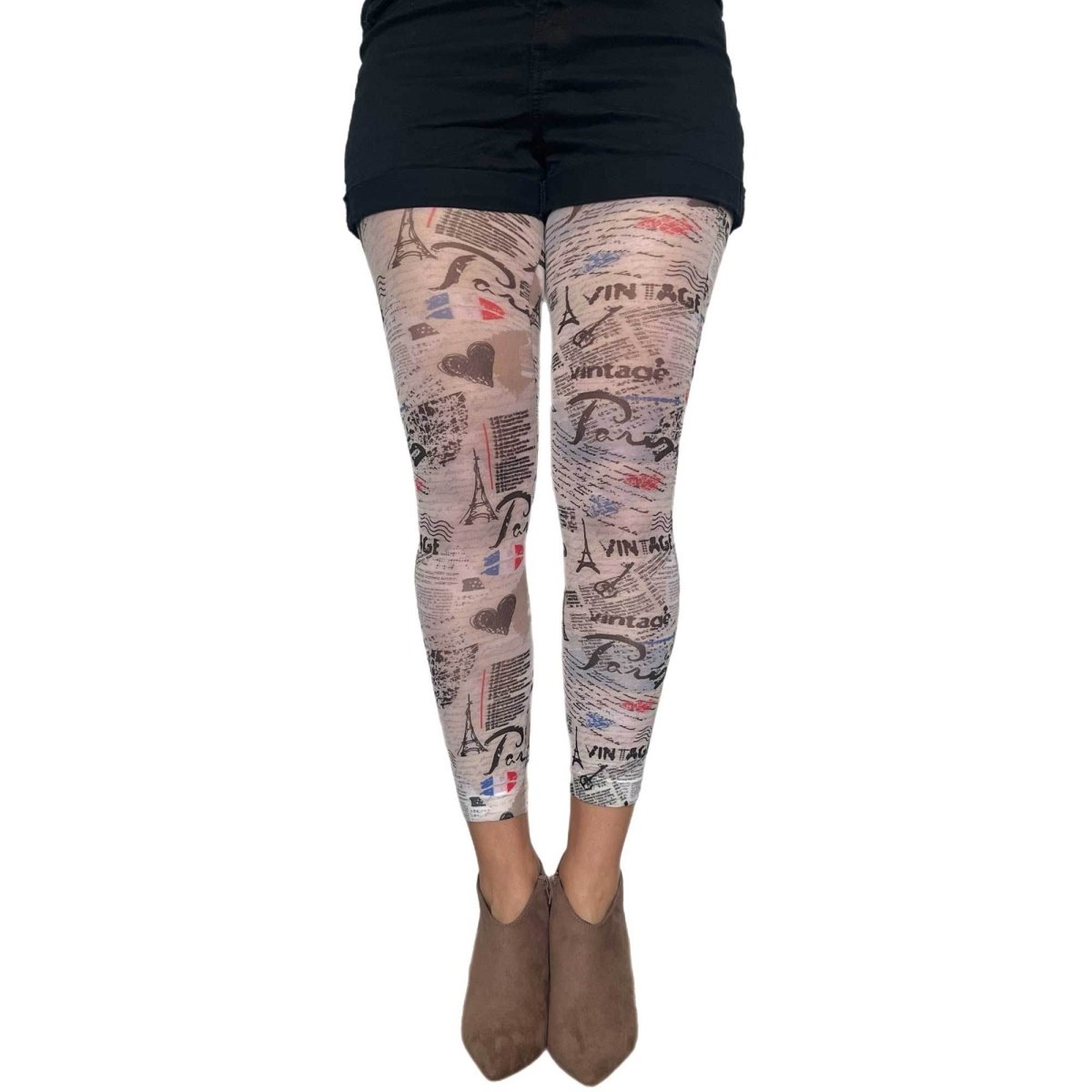 I Love Paris Footless tights for women - AQUALTA