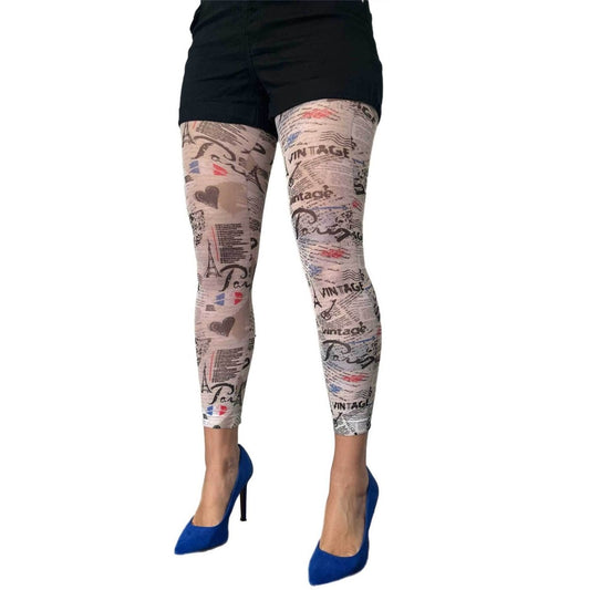 I Love Paris Footless tights for women - AQUALTA