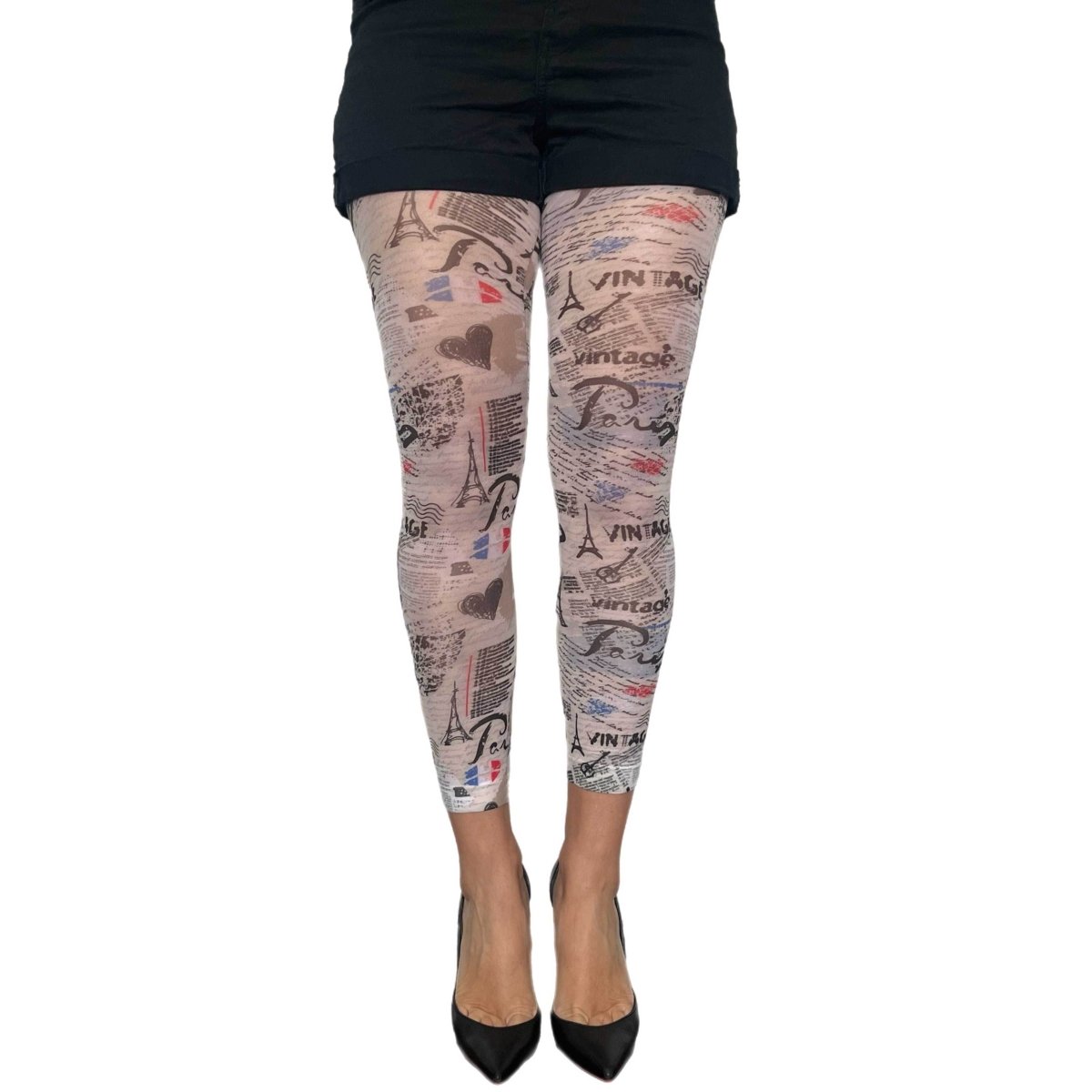 I Love Paris Footless tights for women - AQUALTA