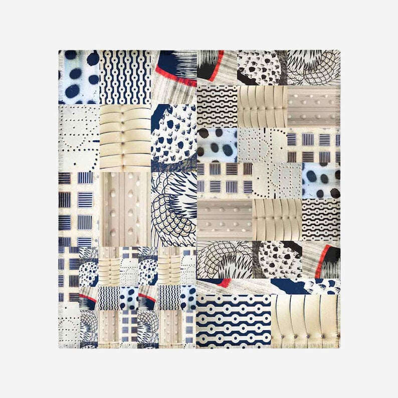 Silk Scarf C'est la Vie Printed By Isabelle Gougenheim Sold At Aqualta