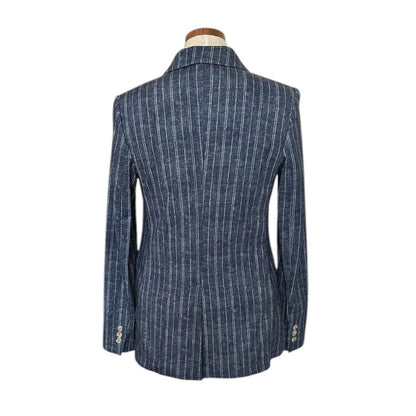 Jersey Jacket Classic Double Breasted Blue Pinstripe - AQUALTA