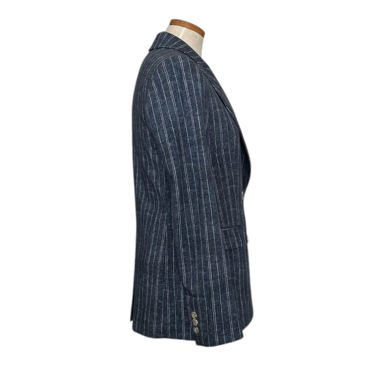 Jersey Jacket Classic Double Breasted Blue Pinstripe - AQUALTA