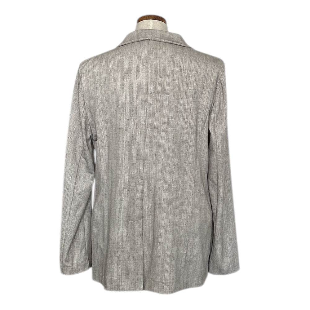 Jersey Jacket Classic Single breast White Herringbone - AQUALTA