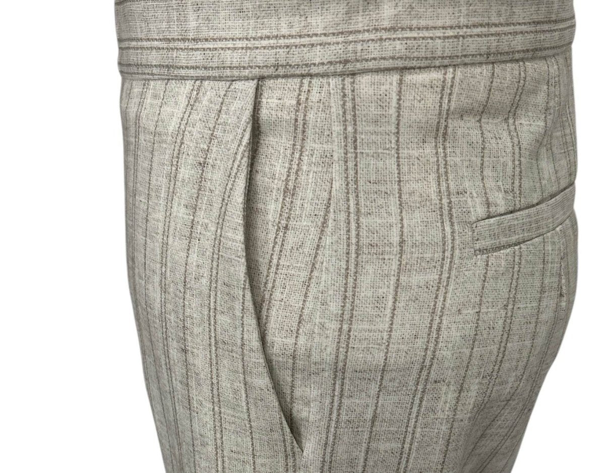 Jersey Palazzo Pants Classic Pinstripe White - AQUALTA