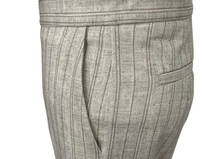 Jersey Palazzo Pants Classic Pinstripe White - AQUALTA