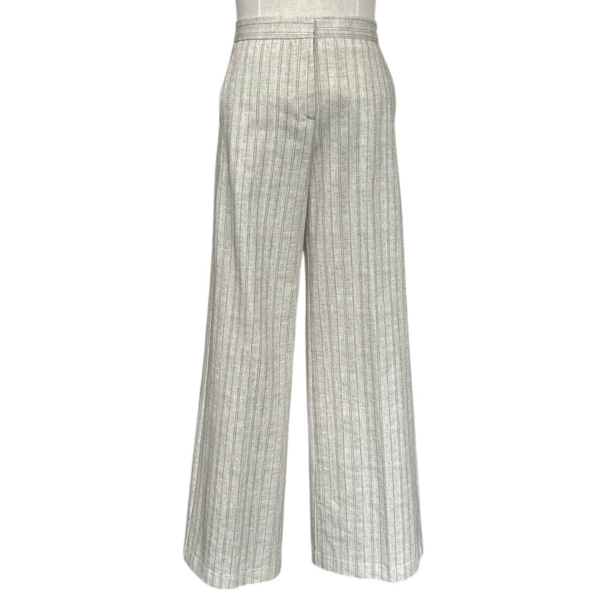 Jersey Palazzo Pants Classic Pinstripe White - AQUALTA