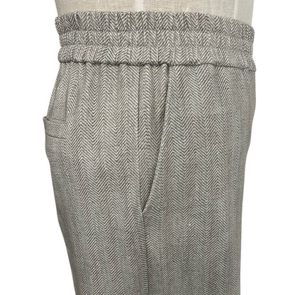 Jersey Relaxed cut Pants Classic Herringbone White - AQUALTA