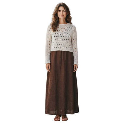 knit Mesh Sequin Sleeves Top Cream Chiara Toffanin sold at Aqualta 2