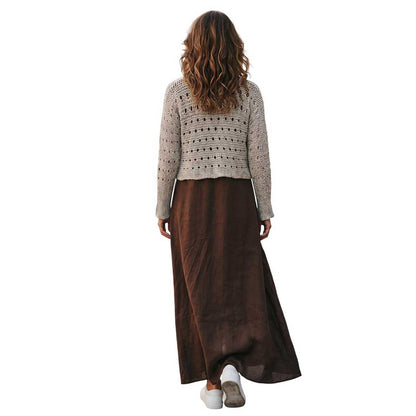 knit Mesh Sequin Sleeves Top Cream Chiara Toffanin sold at Aqualta 3