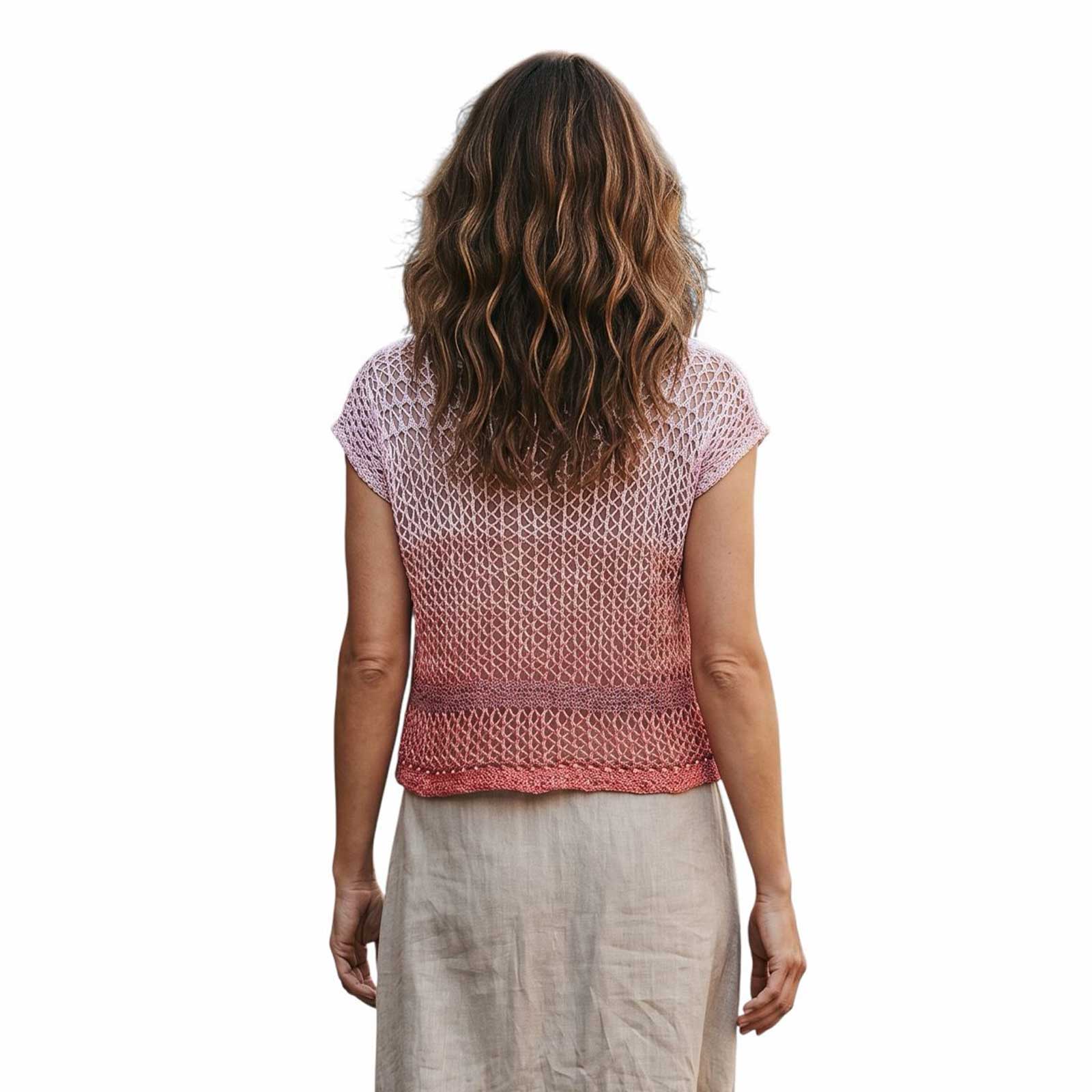 knit Mesh Tank top Short sleeve Rose/Coral Chiara Toffanin sold at Aqualta 2