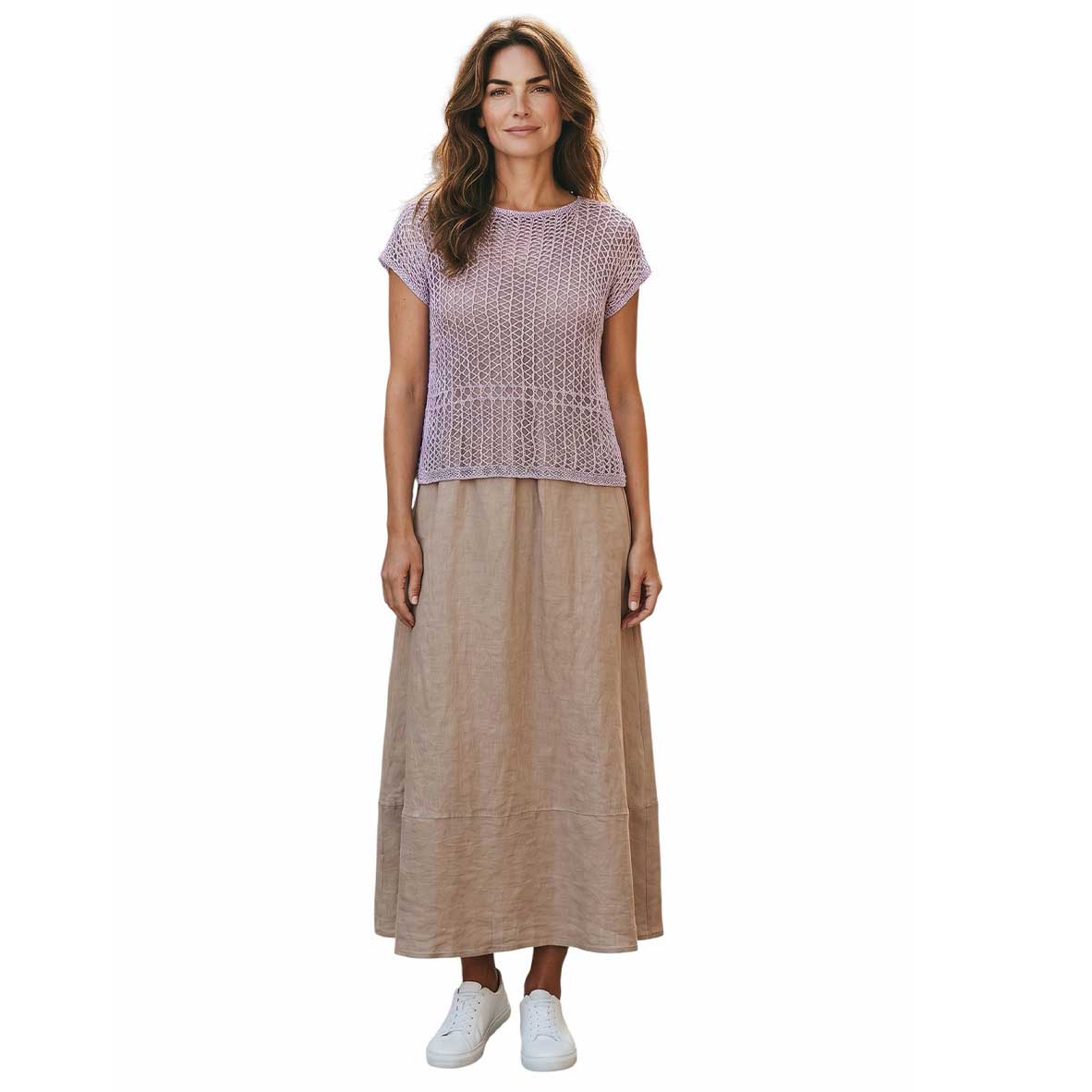 knit Mesh Tank top Short sleeve Rose/Coral Chiara Toffanin sold at Aqualta 3