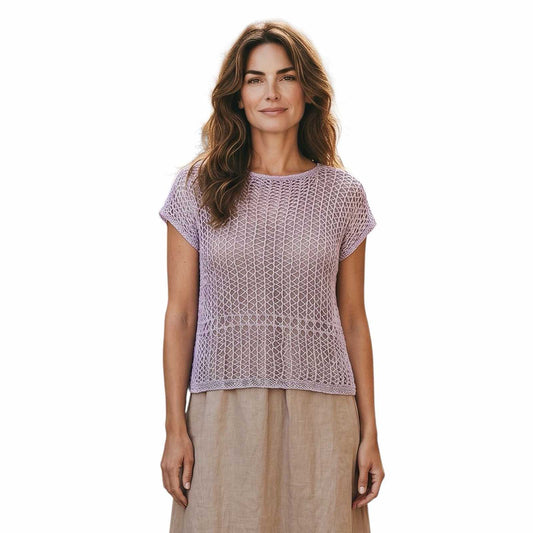 knit Mesh Tank top Short sleeve Rose/Coral Chiara Toffanin sold at Aqualta