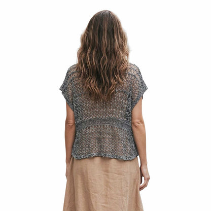knit Mesh Tank top Short sleeve Mix Blue Chiara Toffanin sold at Aqualta 2