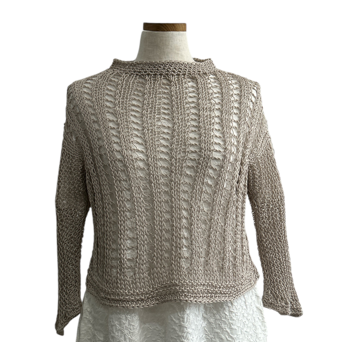 knit mesh close neck, One of a kind top collection, made by a skilled Italian Artist.