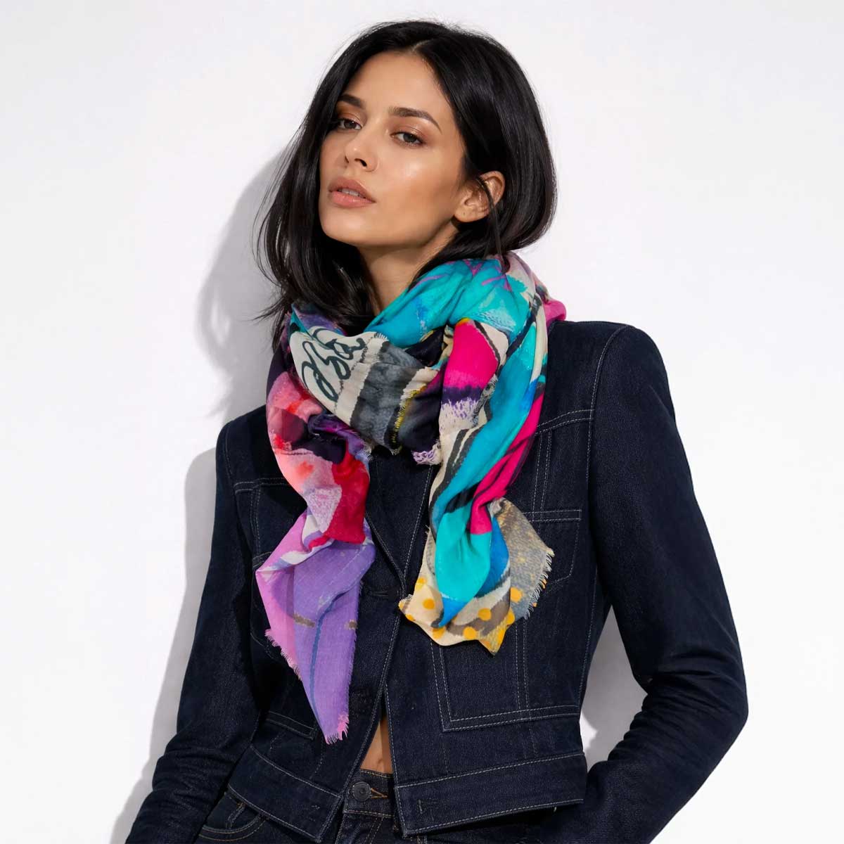 Silk Scarf L'Artiste Isabelle Gougenheim sold at Aqualta 3