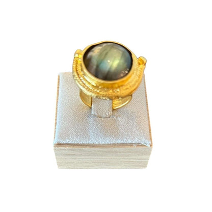 Labradorite cabochon & Vermeil Ring - AQUALTA