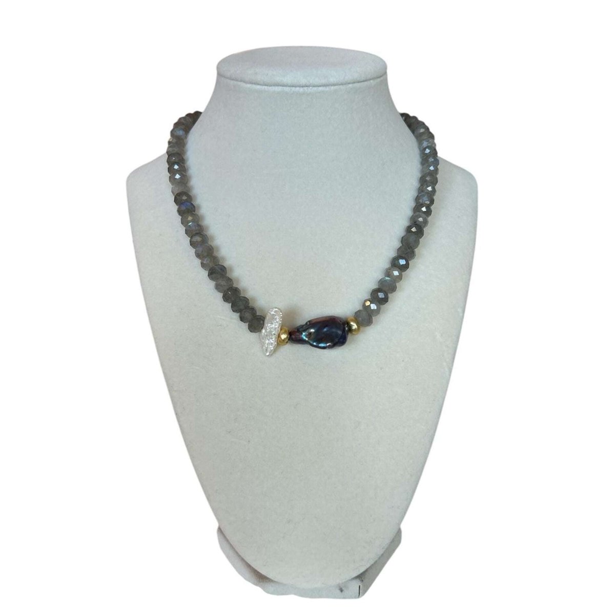 Labradorite & Grey Pearl Necklace - AQUALTA