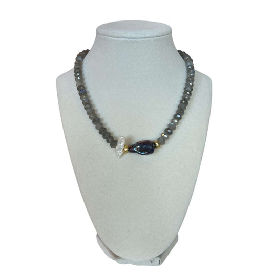 Labradorite & Grey Pearl Necklace - AQUALTA