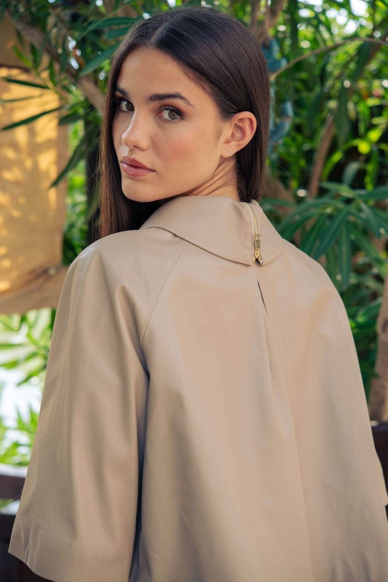 Leather Jacket Lido Sand - AQUALTA