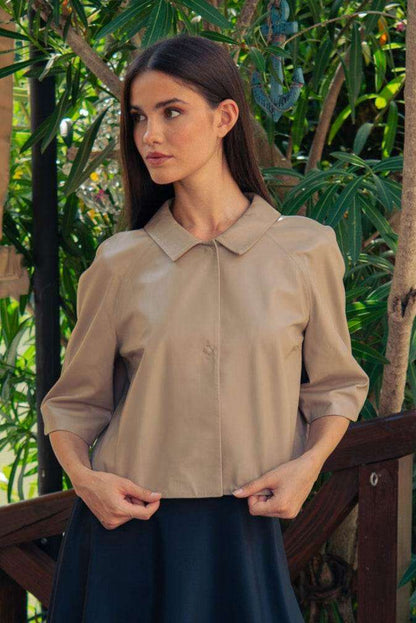 Leather Jacket Lido Sand - AQUALTA