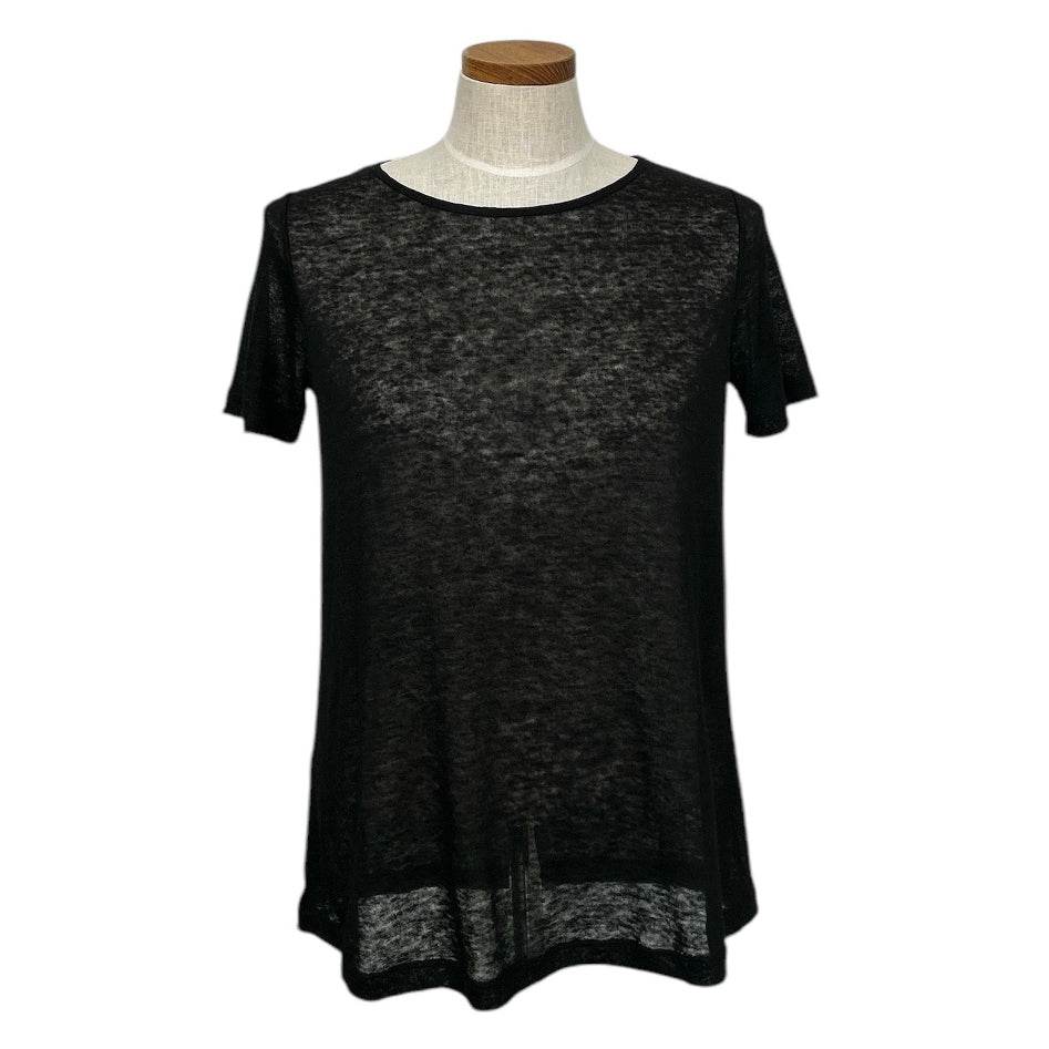 Linen Tee straight fit Black - AQUALTA