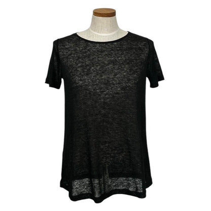 Linen Tee straight fit Black - AQUALTA