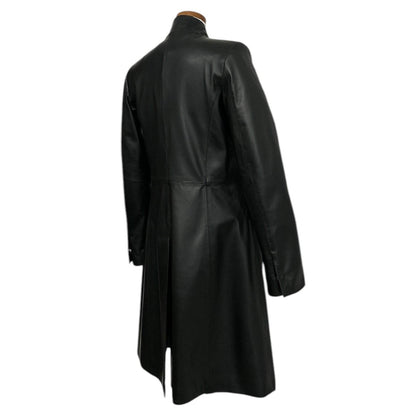 Long Leather Jacket Black - AQUALTA